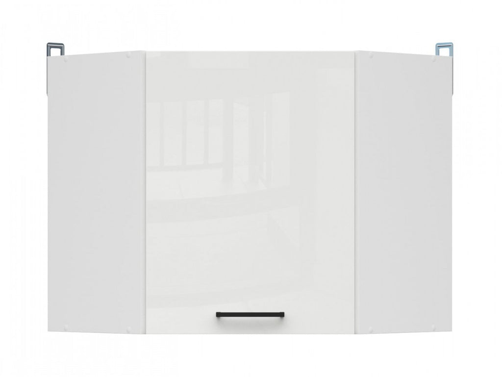 Junona Line – white chalk gloss — Cabinet górna narożna