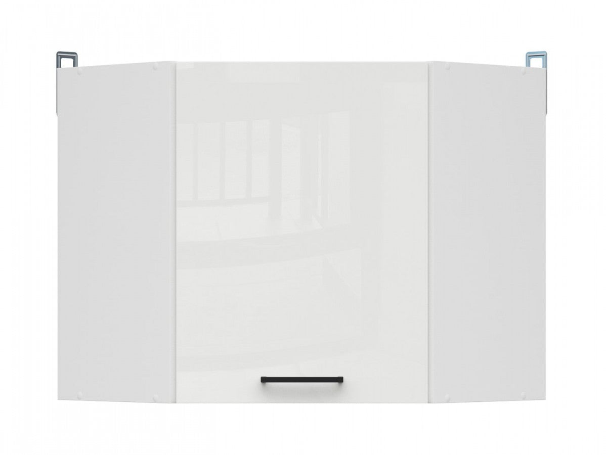 Junona Line – white chalk gloss — Cabinet górna narożna
