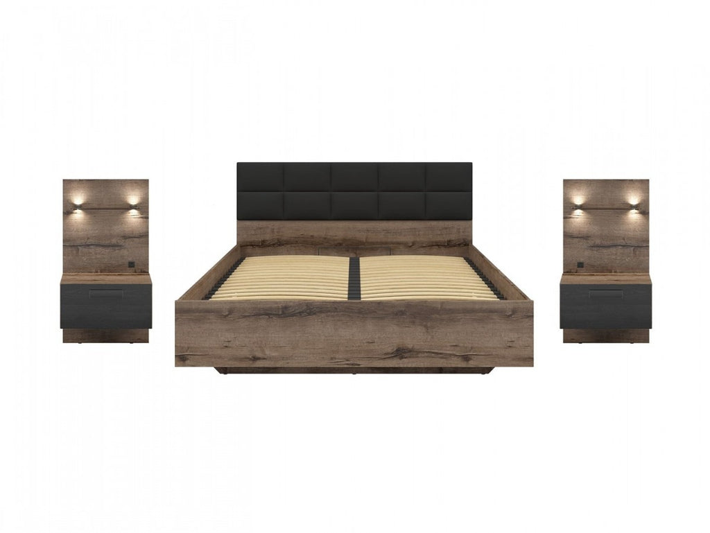 Kassel 160 bed set with bedside cabinets
