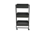 Mike mobile bookcase – 3 metal shelves, graphite