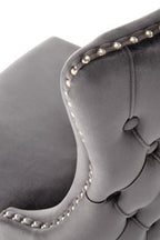 ALDA HALMAR Upholstered Wooden Dining Chair in Grey Fabric with Black Legs