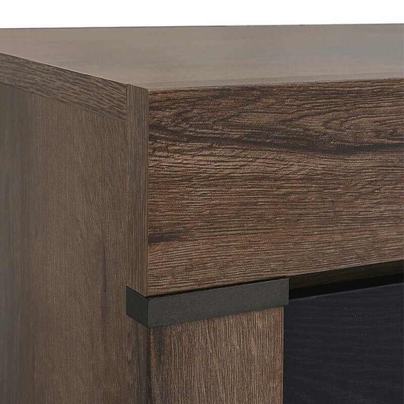 BALIN BRW KOM1S 1 Drawer BLACK RED WHITE Bedside Table-Monastery Oak / Black Oak