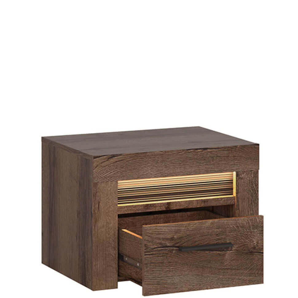 BAYLAR BRW Bedroom LED BLACK RED WHITE Furniture Set-Monastery Oak