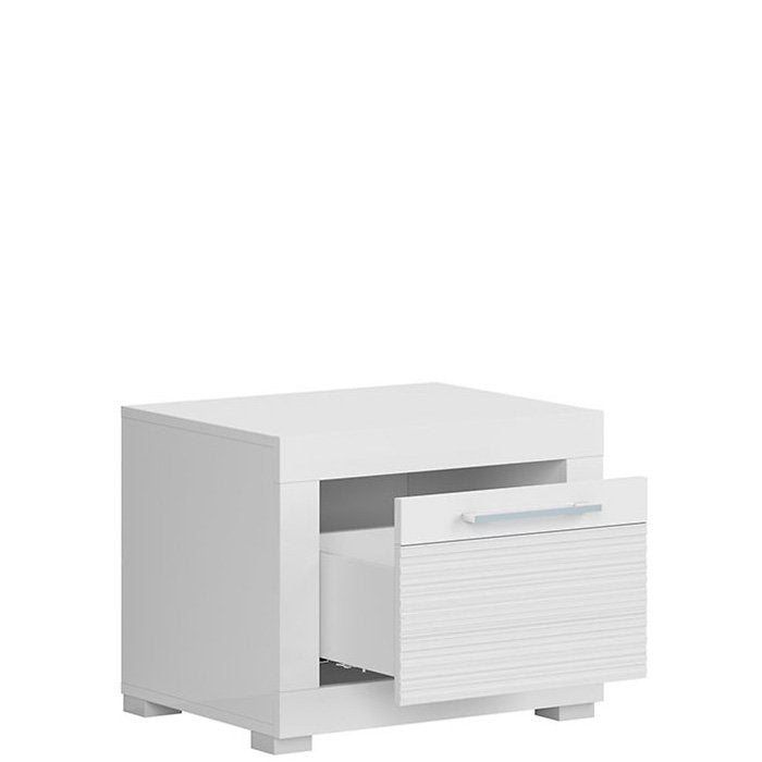 FLAMES BRW Bedroom High Gloss BLACK RED WHITE Furniture Set-White / White Gloss