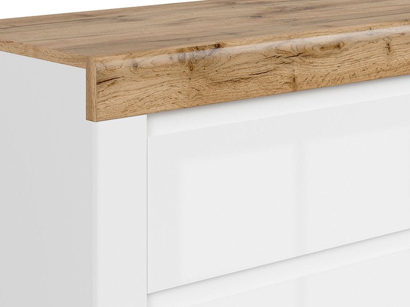 HOLTEN BRW Bedroom BLACK RED WHITE Furniture Set-White / Wotan Oak / White Gloss