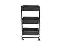 Mike mobile bookcase – 3 metal shelves, graphite