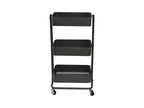 Mike mobile bookcase – 3 metal shelves, graphite