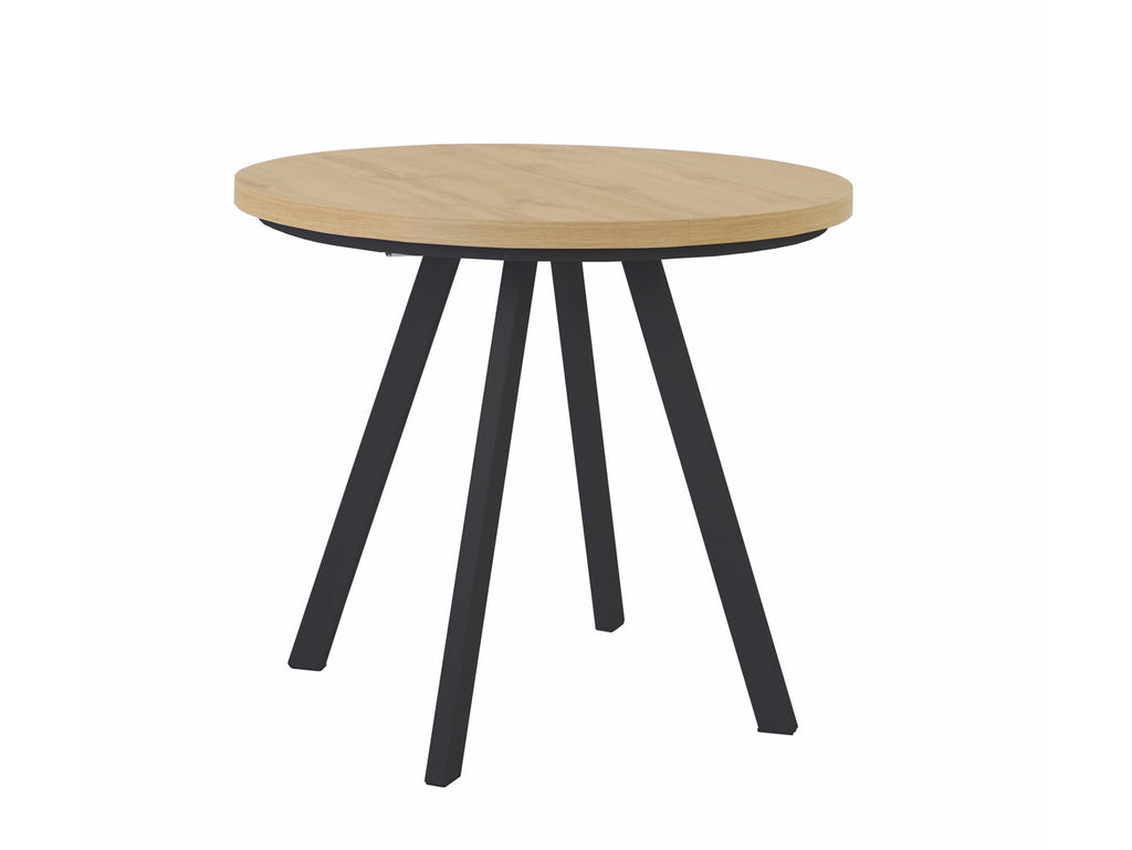 PARES extendable dining table Artisan oak/black 90-180x90