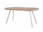 PARES extendable dining table Wotan oak/white 90-180x90