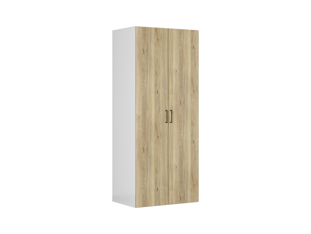 Double-door wardrobe Flex 100 cm white/Mauvella oak