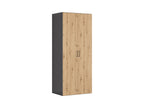 Double-door wardrobe Flex 100 cm graphite/Artisan oak