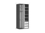 Double-door wardrobe Flex 100 cm graphite/Artisan oak