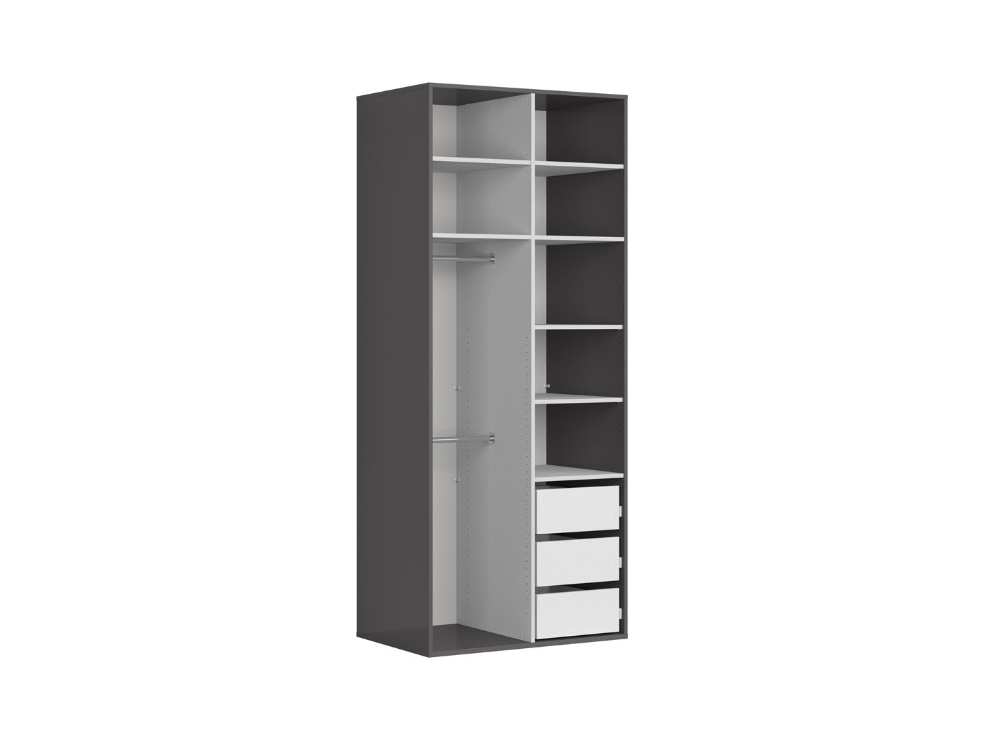 Double-door wardrobe Flex 100 cm graphite/Artisan oak