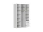 Modular wardrobe Flex 150 cm with 3 doors white/Mauvella oak