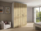 Modular wardrobe Flex 200 cm with 4 doors white/Mauvella oak