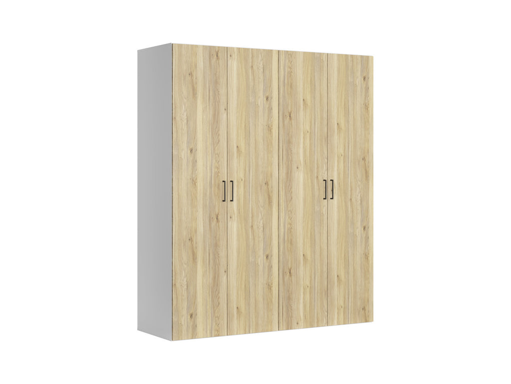 Modular wardrobe Flex 200 cm with 4 doors white/Mauvella oak