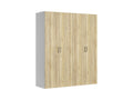 Modular wardrobe Flex 200 cm with 4 doors white/Mauvella oak