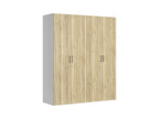 Modular wardrobe Flex 200 cm with 4 doors white/Mauvella oak