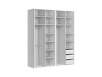 Modular wardrobe Flex 200 cm with 4 doors white/Mauvella oak