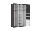 Modular wardrobe Flex 200 cm with 4 doors graphite/Artisan oak