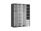Modular wardrobe Flex 200 cm with 4 doors graphiteowa