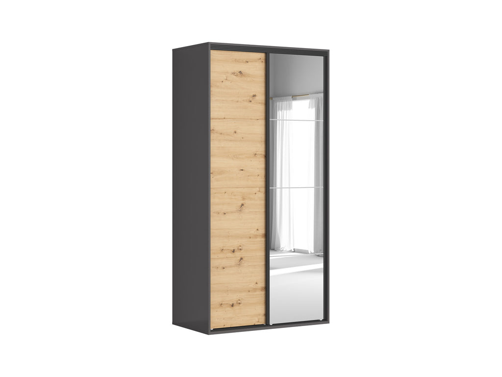 Sliding wardrobe Flex 120 cm with mirror graphite/Artisan oak