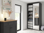 Sliding wardrobe Flex 120 cm with mirror graphite/Artisan oak