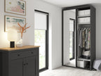 Sliding wardrobe Flex 120 cm with mirror graphite/Artisan oak