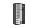 Sliding wardrobe Flex 120 cm with mirror graphite/Artisan oak