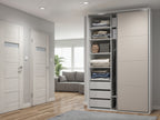 Sliding wardrobe Flex 150 cm with mirror white/cashmere