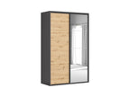 Sliding wardrobe Flex 150 cm with mirror graphite/Artisan oak