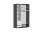 Sliding wardrobe Flex  150 cm with mirror graphite/Mauvella oak