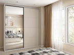 Sliding wardrobe Flex 200 cm with mirror white/cashmere