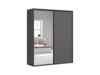 Sliding wardrobe Flex 200 cm with mirror graphiteowa