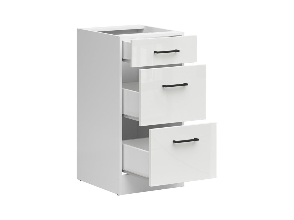 Junona Line – white chalk gloss — Cabinet dolna with drawers