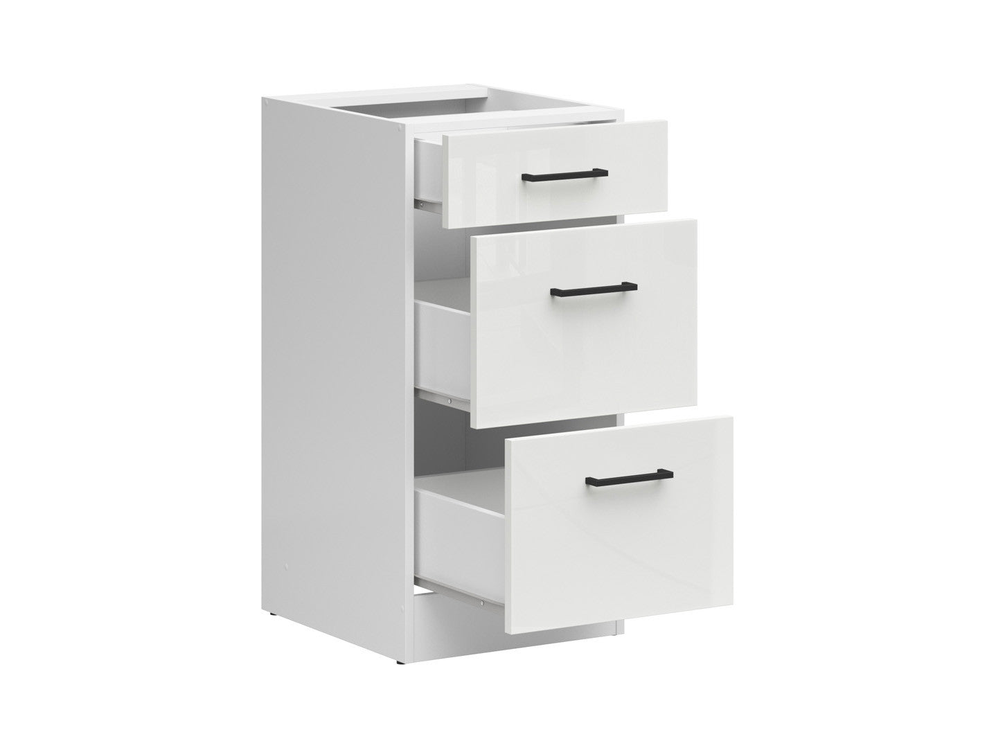 Junona Line – white chalk gloss — Cabinet dolna with drawers