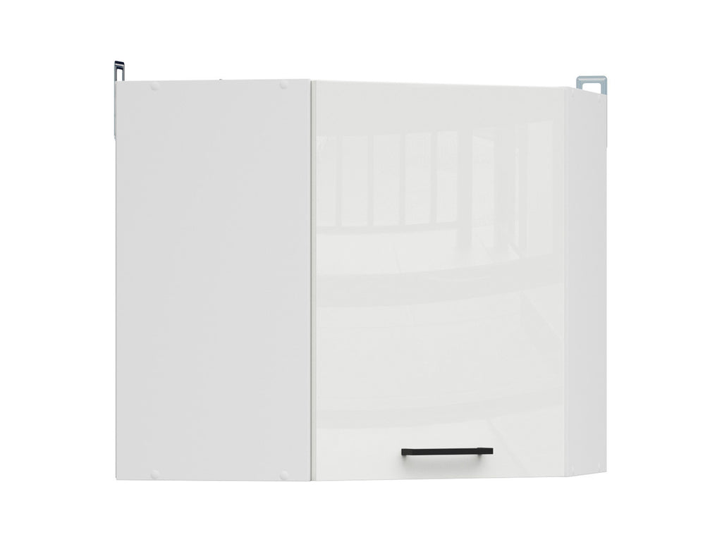 Junona Line – white chalk gloss — Cabinet górna narożna