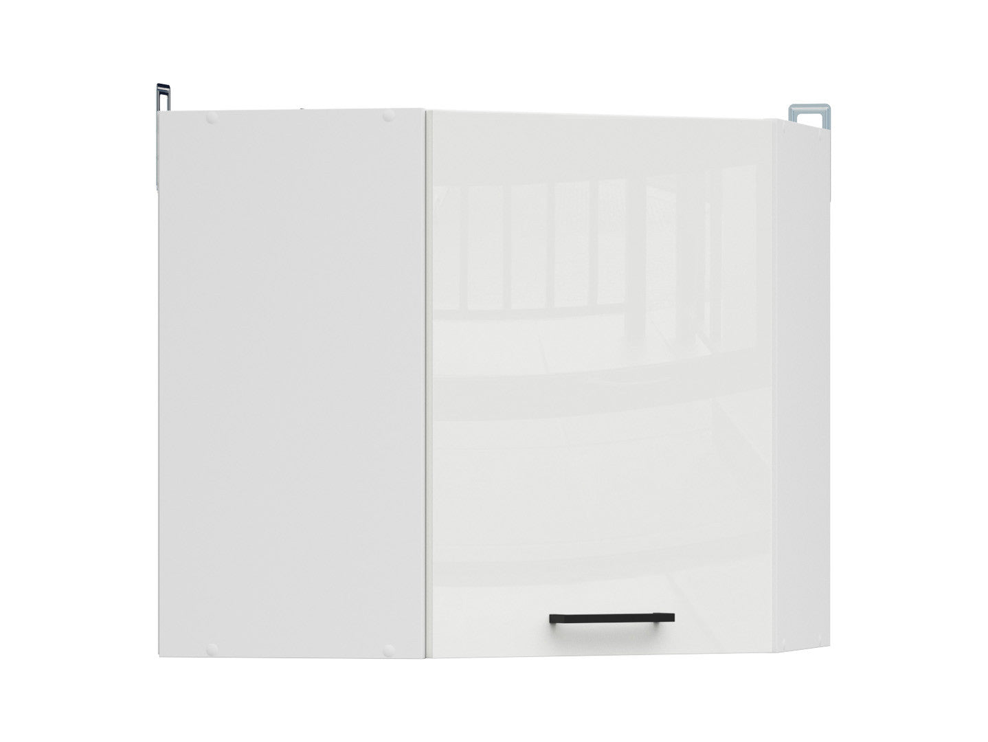 Junona Line – white chalk gloss — Cabinet górna narożna