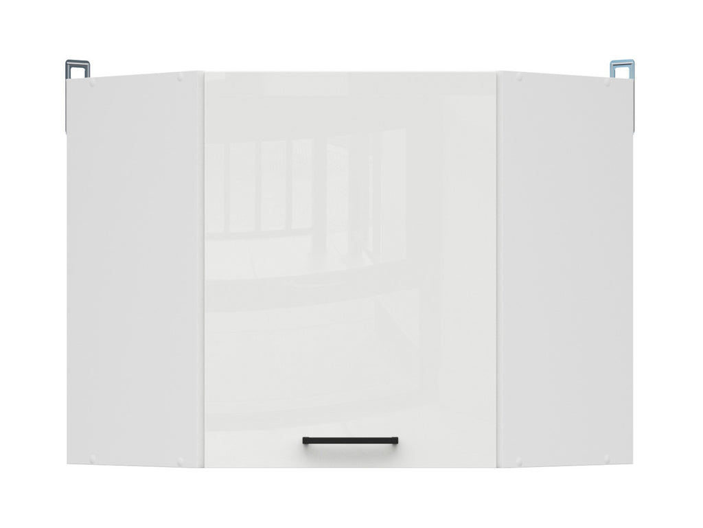 Junona Line – white chalk gloss — Cabinet górna narożna