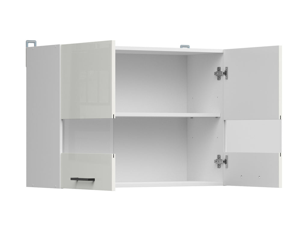 Junona Line – white chalk gloss — Cabinet górna witryna