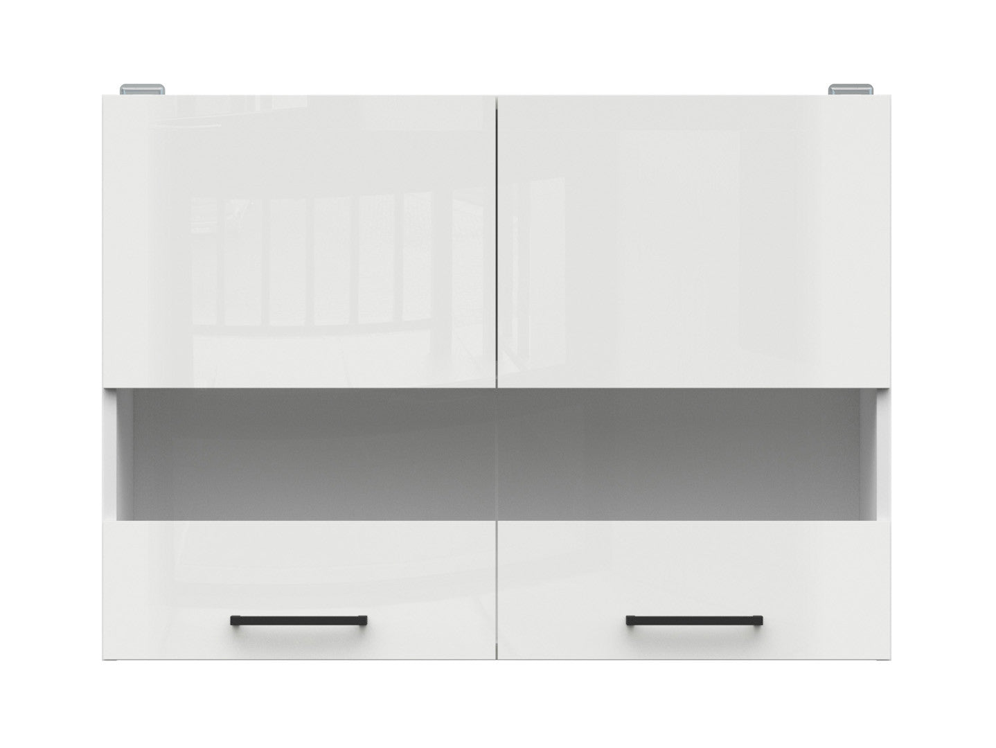 Junona Line – white chalk gloss — Cabinet górna witryna