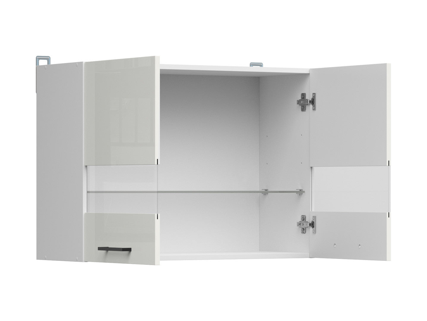 Junona Line – white chalk gloss — Cabinet górna witryna
