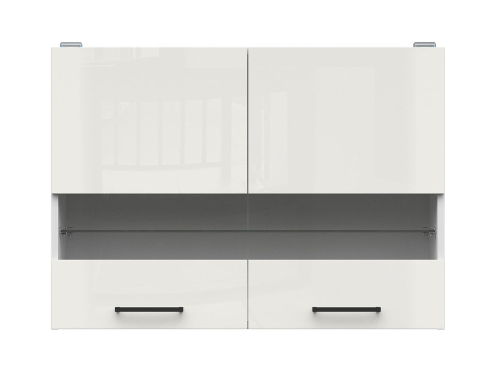 Junona Line – white chalk gloss — Cabinet górna witryna