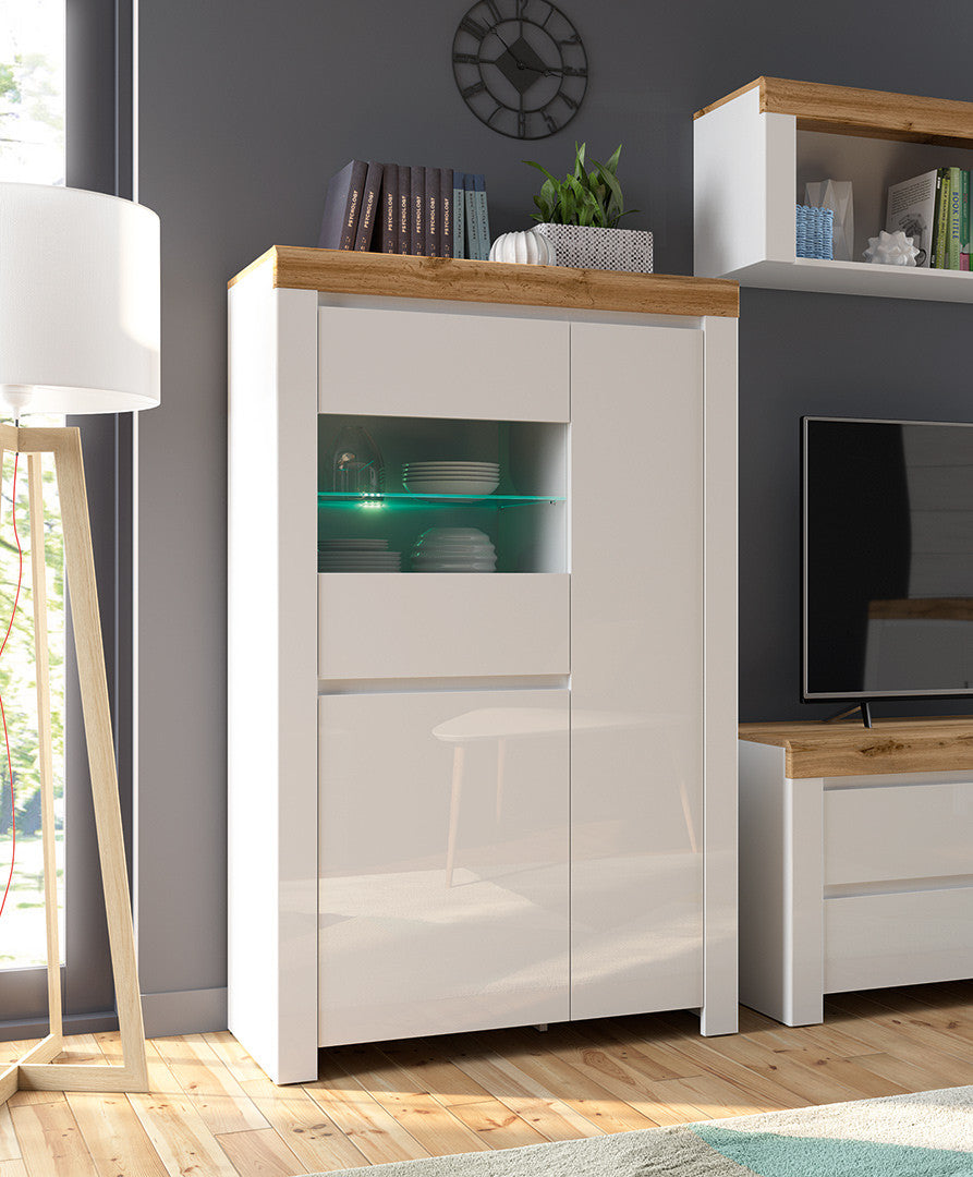 Holten — zestaw Chest of drawers i witryna