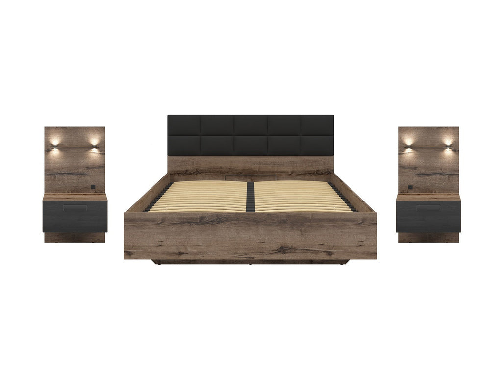 Kassel 160 bed set with bedside cabinets