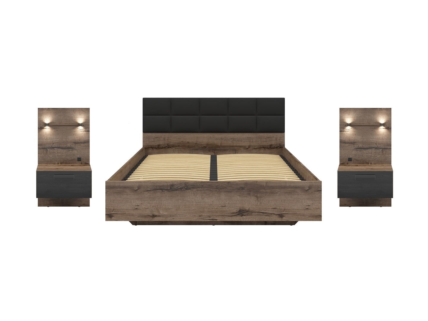 Kassel 160 bed set with bedside cabinets