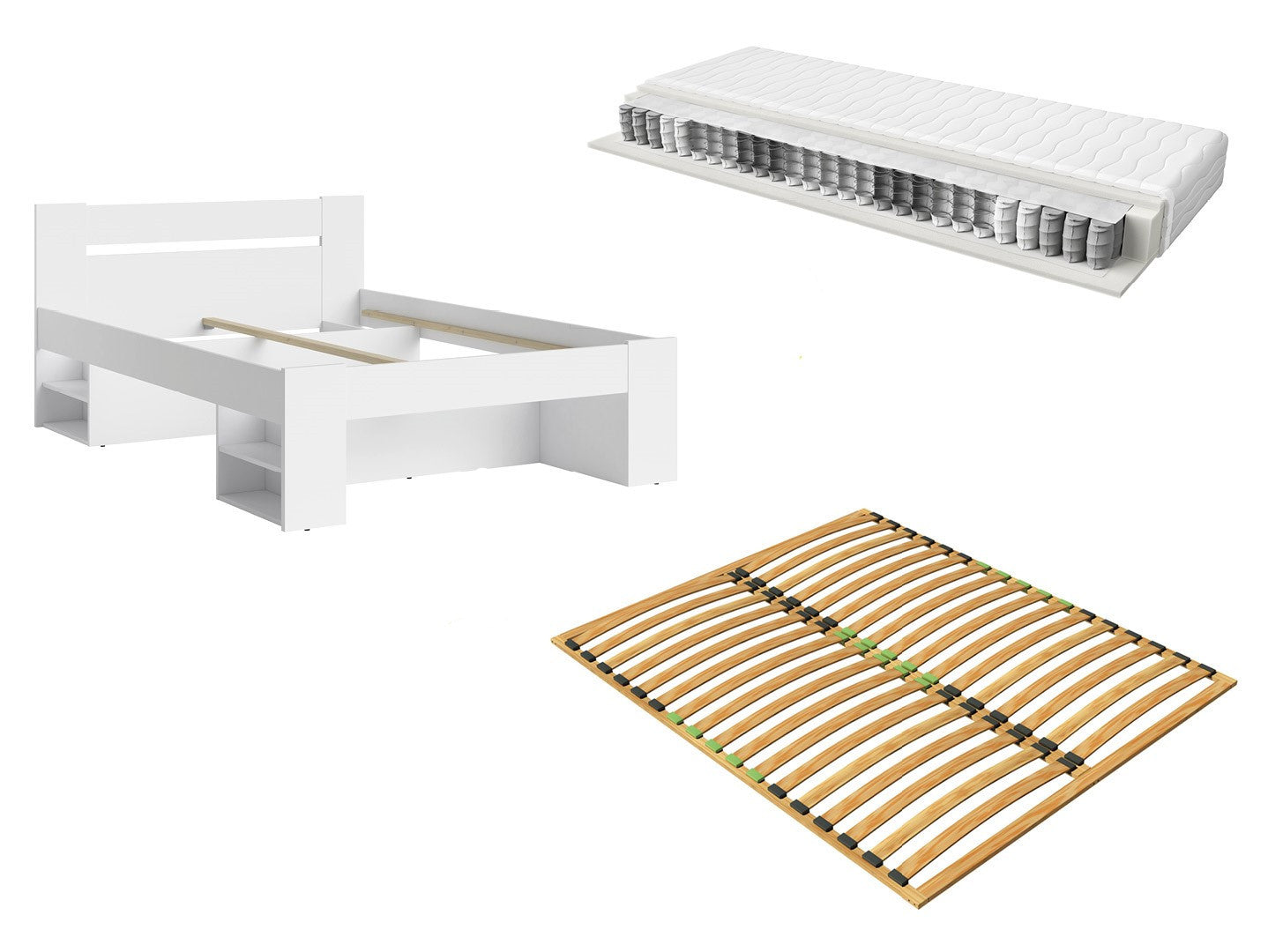 Bed set 140 Nepo Plus, slatted base and Premia mattress