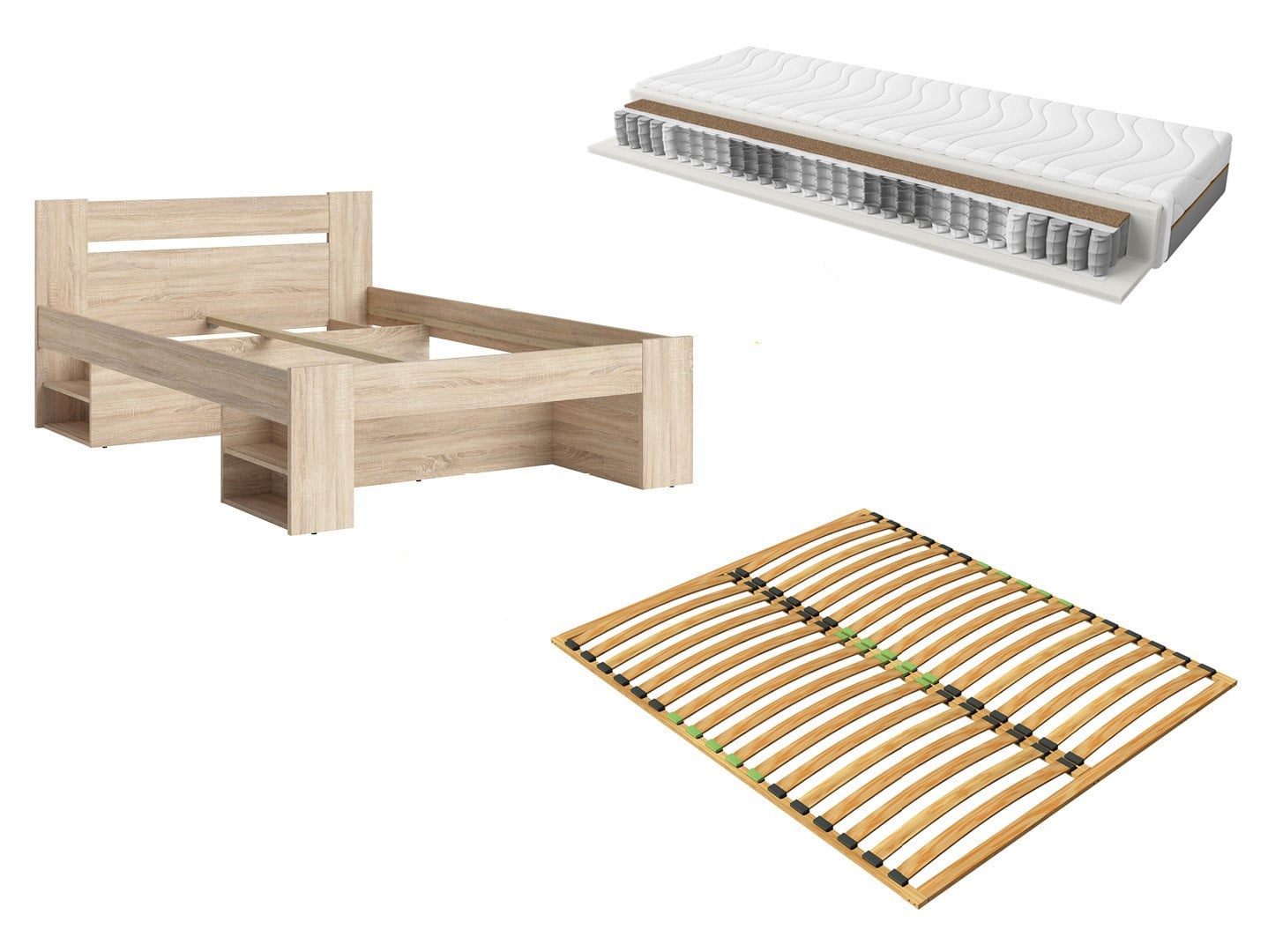 Bed set 160 Nepo Plus, slatted base and Ceres mattress