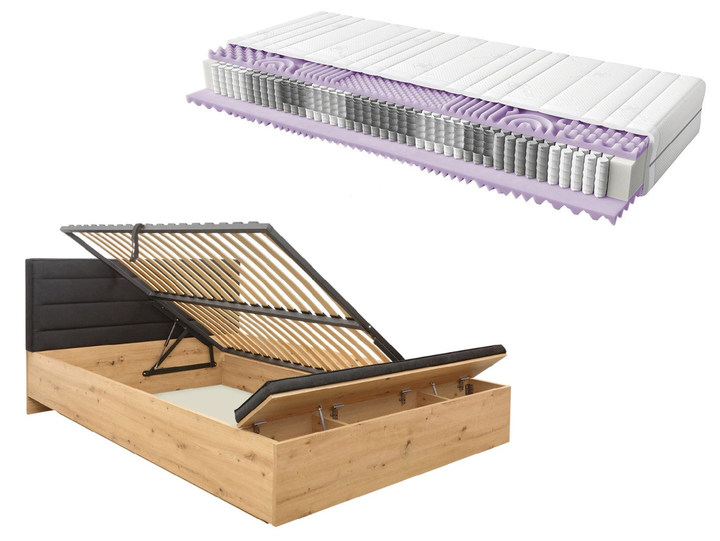 Bed set 160 Ostia and Mimas mattress
